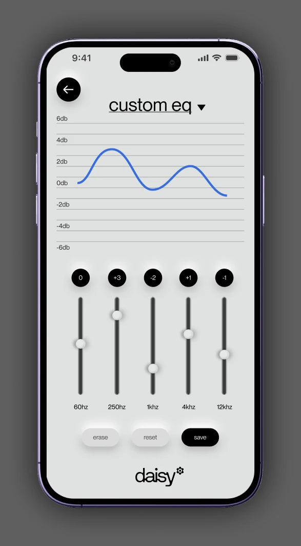 Daisy EQ controls in the Daisy app
