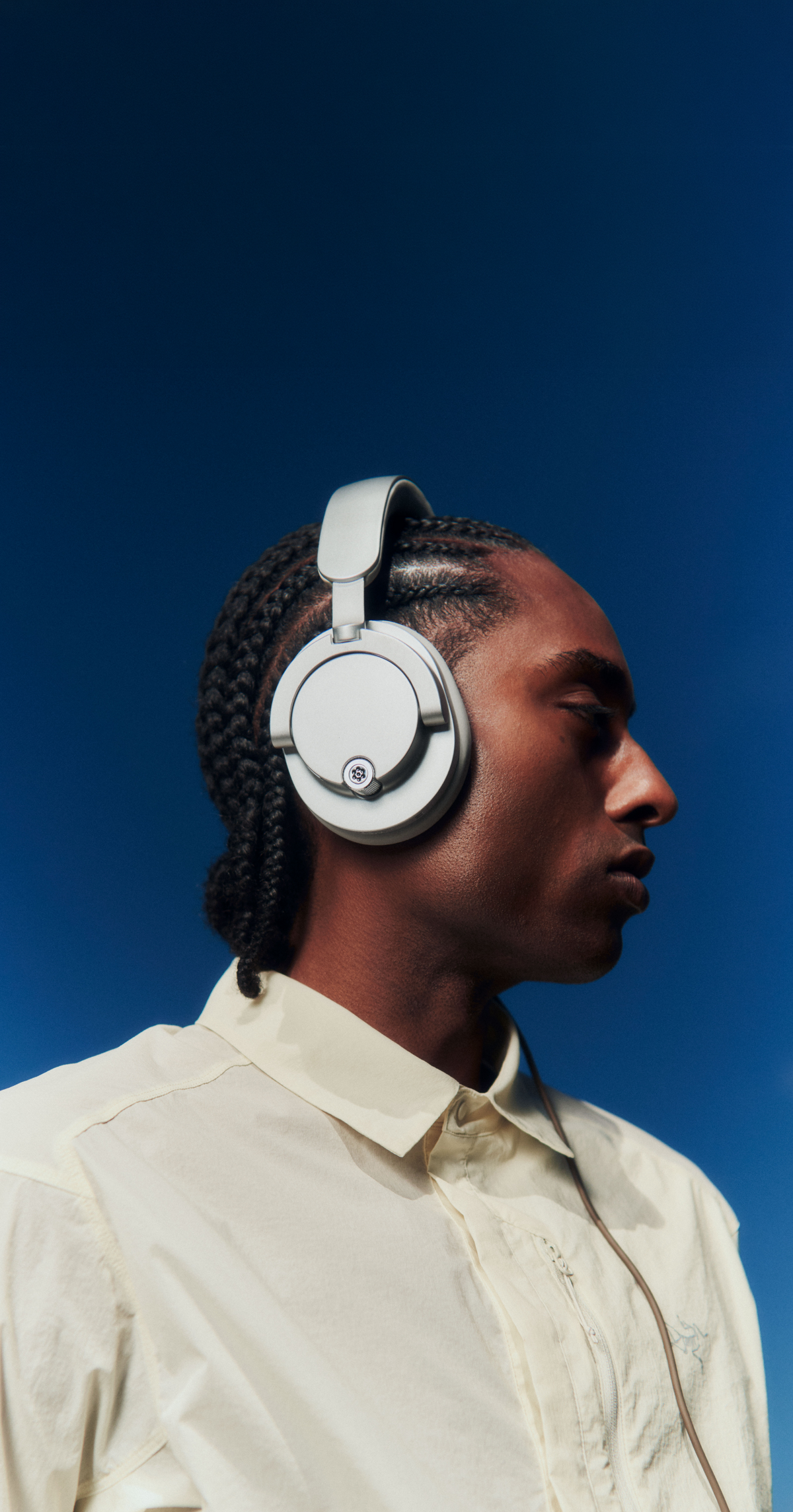 Person wearing Daisy One headphones