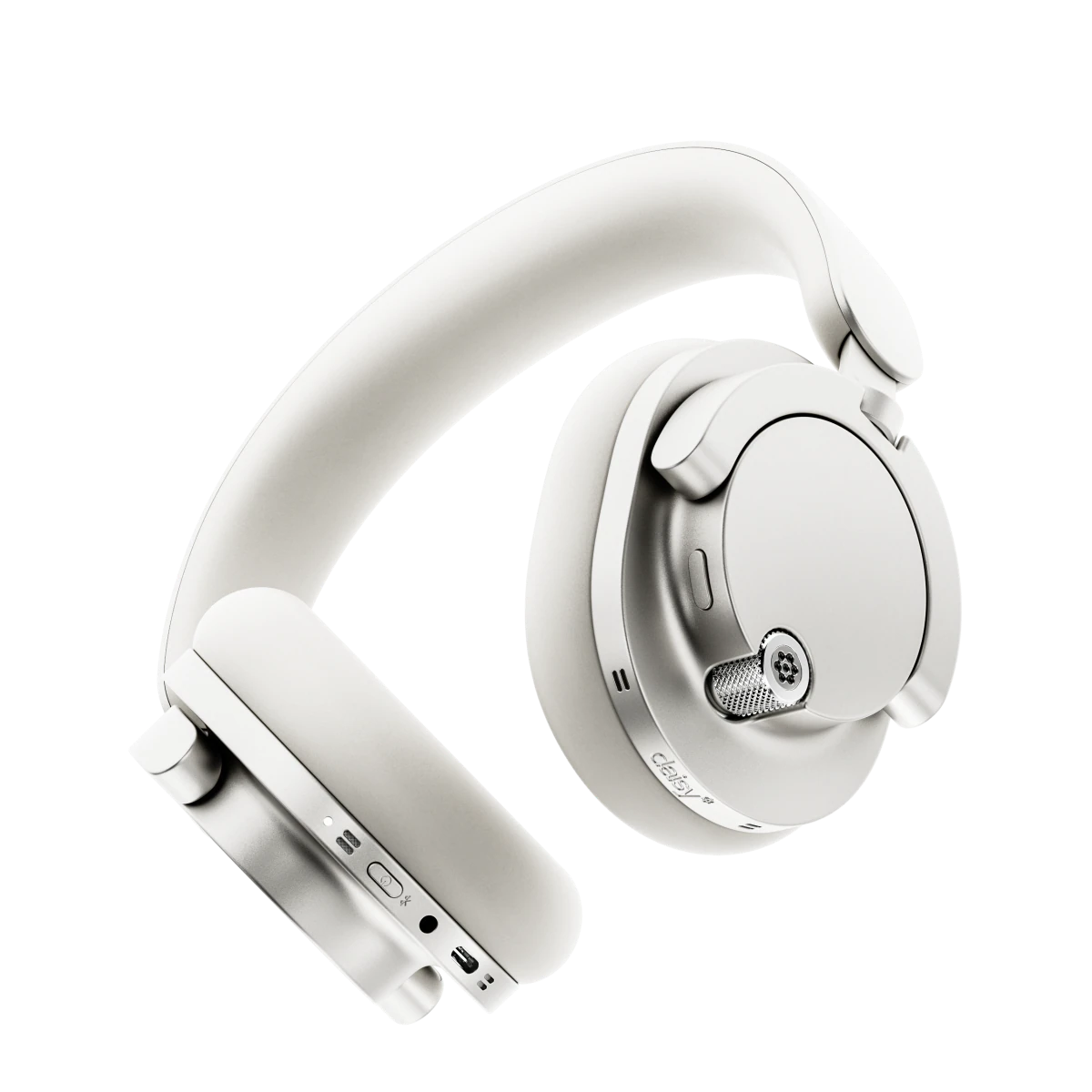 Silver Daisy One headphones, angle 1